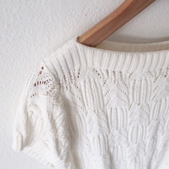 unknown Sweaters - Short Sleeve Boat Neck Knitted Sweater L113